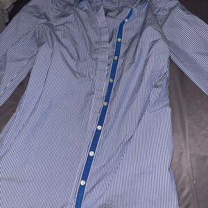 Talbots Blue and White Striped Shirt